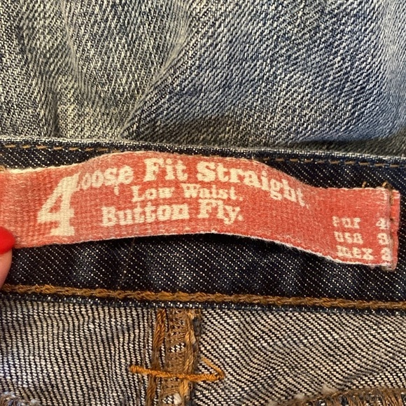 Zara 1975 Loose Fit Straight Low Rise Button Fly Mens Jeans Size W36 L34 TALL - Picture 16 of 16